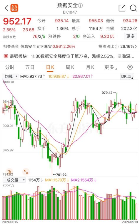 异动拉升！数据安全概念早盘大涨 龙头股下半年翻...